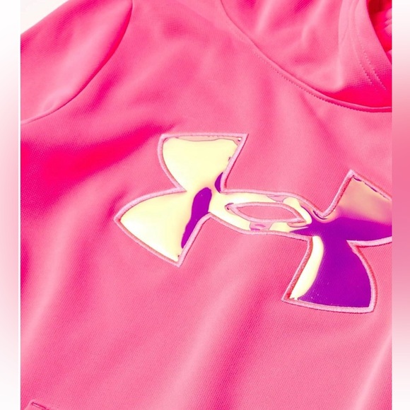 Under Armour Girls' Armour Fleece Iridescent Big Logo Hoodie - Picture 2 of 3